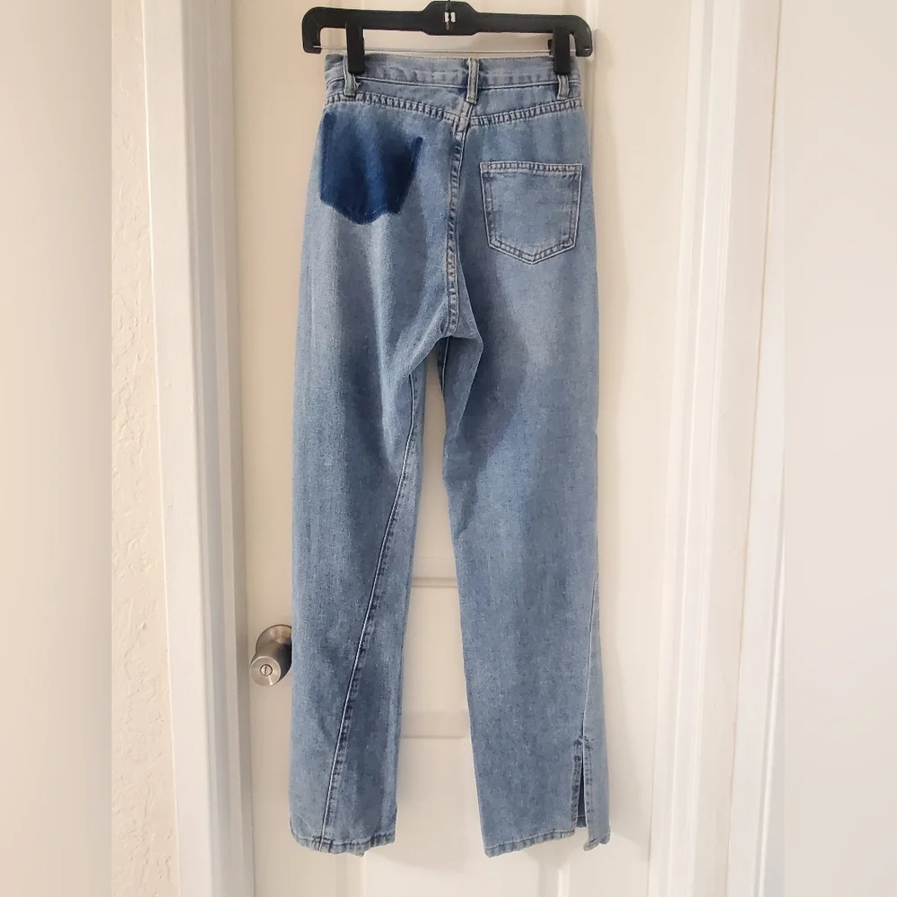 Ann Andelman Lizard Patch Denim Jeans - Picture 7 of 7